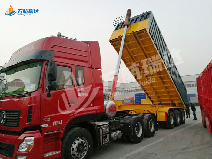 骨架后翻自卸半挂车