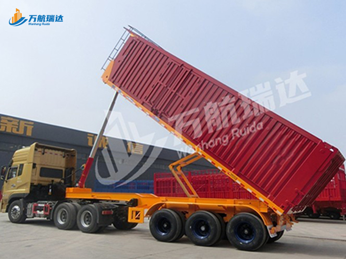 骨架后翻自卸半挂车