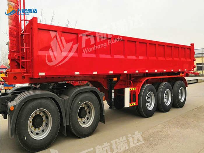 平板式栏板半挂车