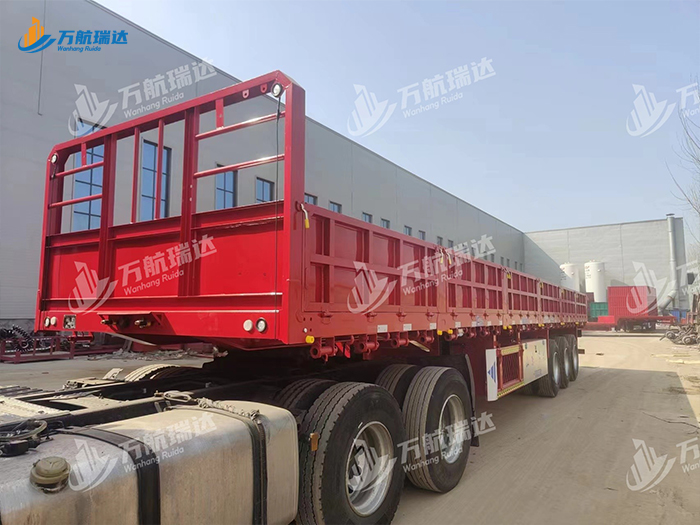 平板式栏板半挂车