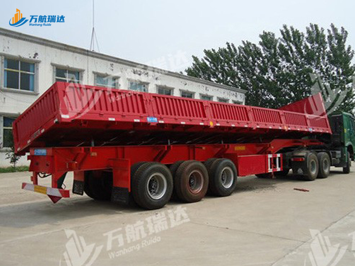 栏板侧翻自卸半挂车