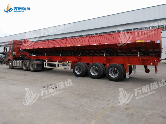 栏板侧翻自卸半挂车