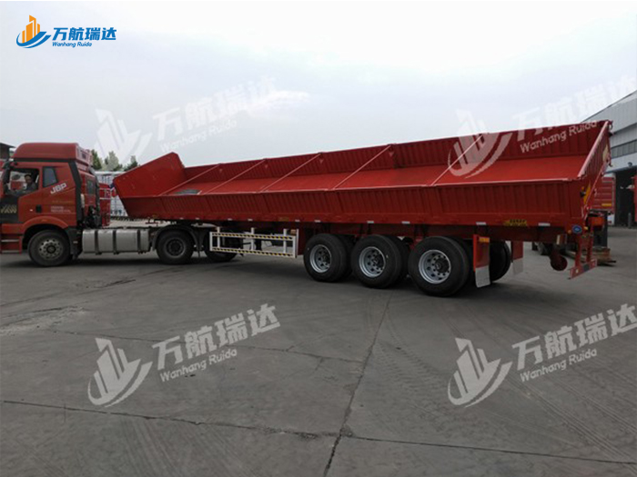 栏板侧翻自卸半挂车