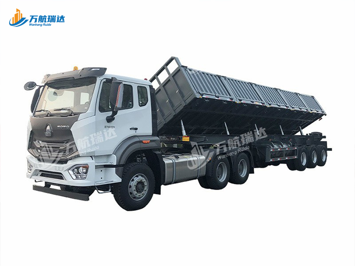 栏板侧翻自卸半挂车