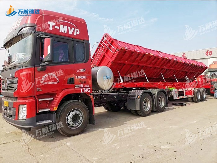 栏板侧翻自卸半挂车