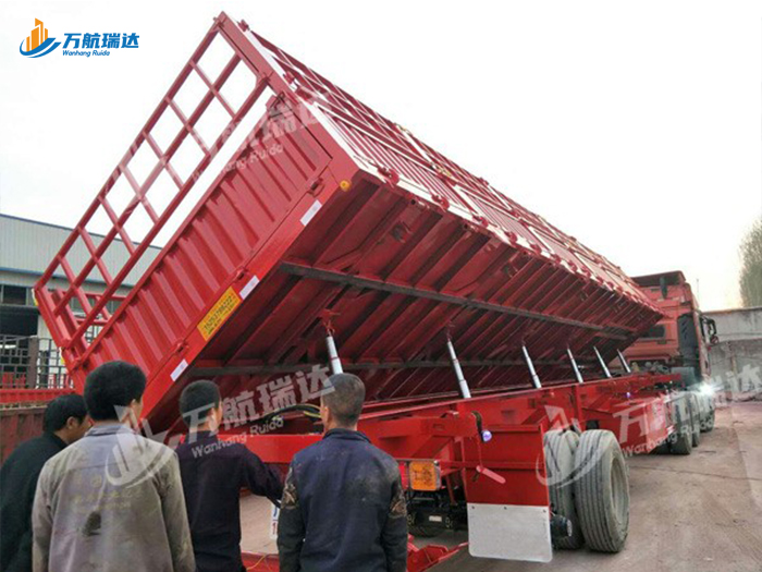 栏板侧翻自卸半挂车