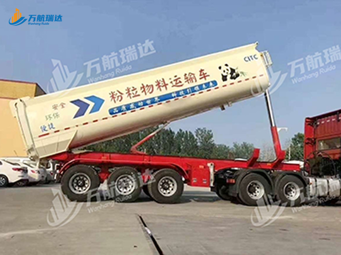 粉颗粒物料运输罐式后翻自卸半挂车