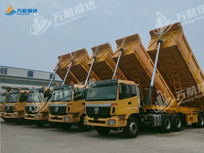 出口型U型后翻自卸半挂车