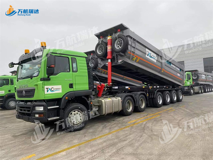 出口型U型后翻自卸半挂车