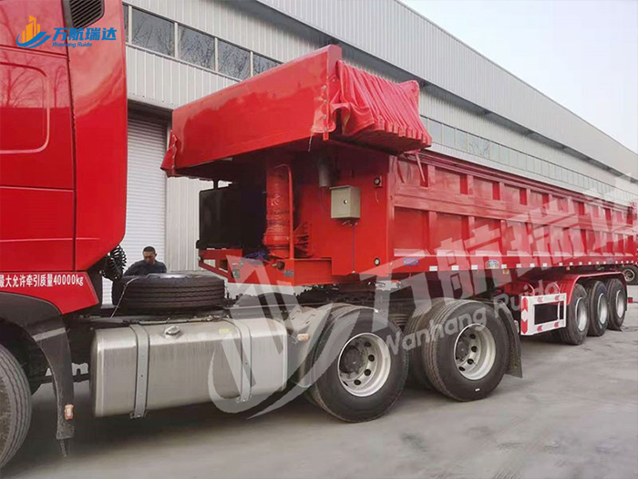 栏板后翻自卸半挂车