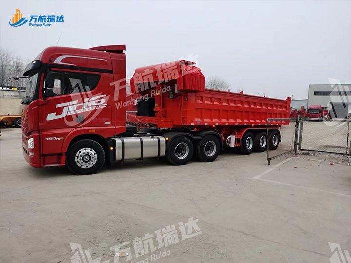 栏板后翻自卸半挂车