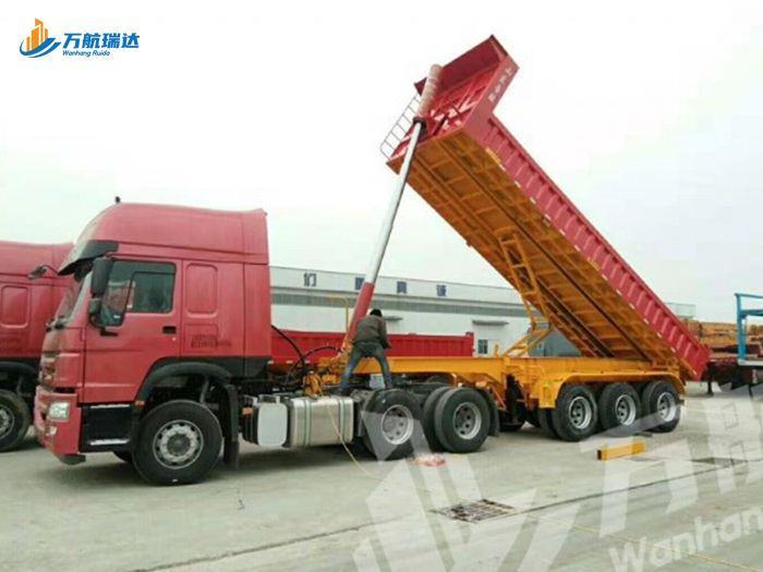 栏板后翻自卸半挂车