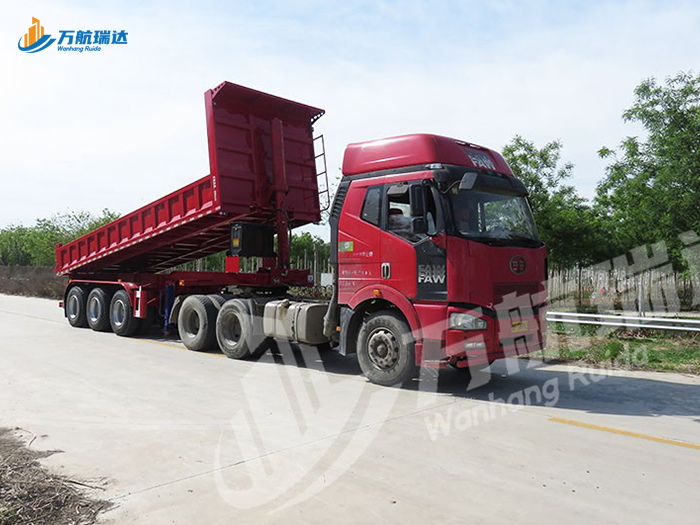 栏板后翻自卸半挂车