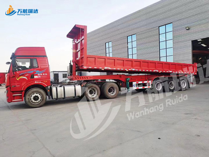 栏板后翻自卸半挂车