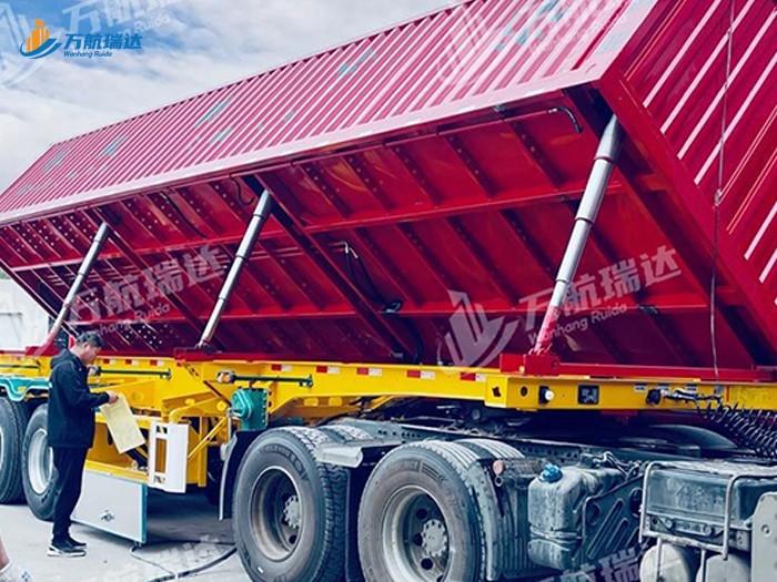 厢式骨架侧翻运输半挂车
