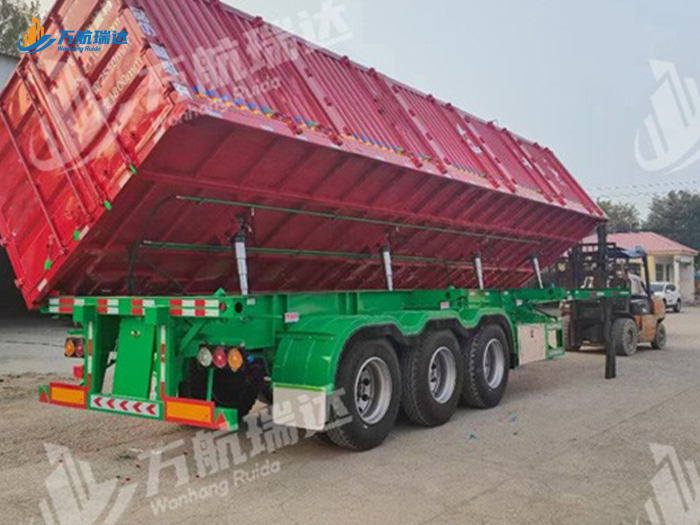 厢式骨架侧翻运输半挂车