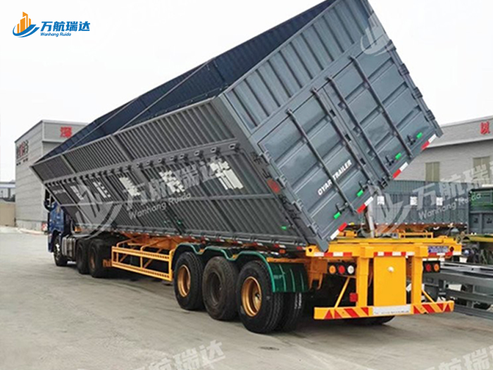 厢式骨架侧翻运输半挂车