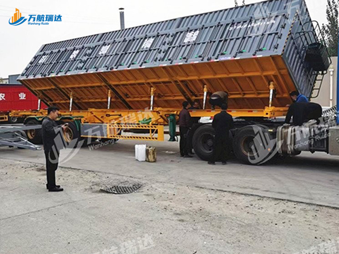 厢式骨架侧翻运输半挂车