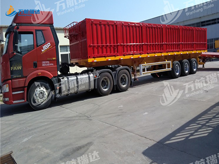 厢式骨架侧翻运输半挂车