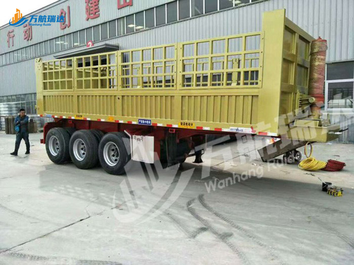 花栏后翻自卸半挂车