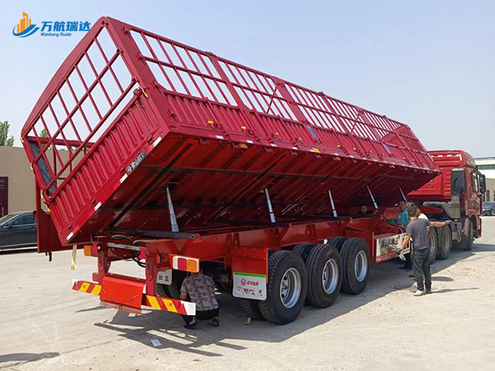 花栏侧翻自卸半挂车