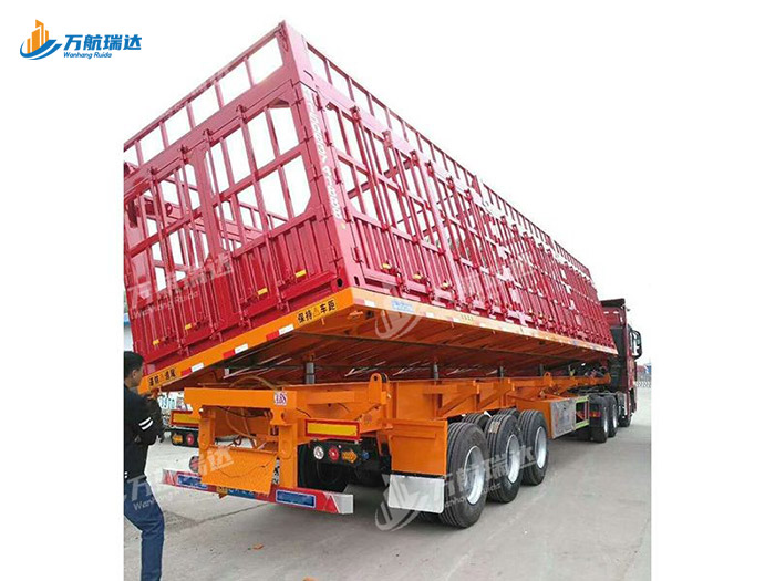 花栏侧翻自卸半挂车