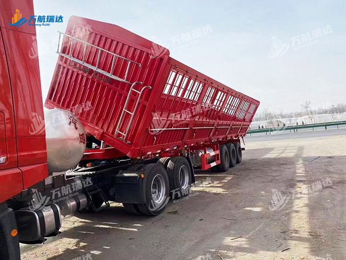 花栏侧翻自卸半挂车