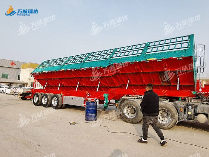 花栏侧翻自卸半挂车