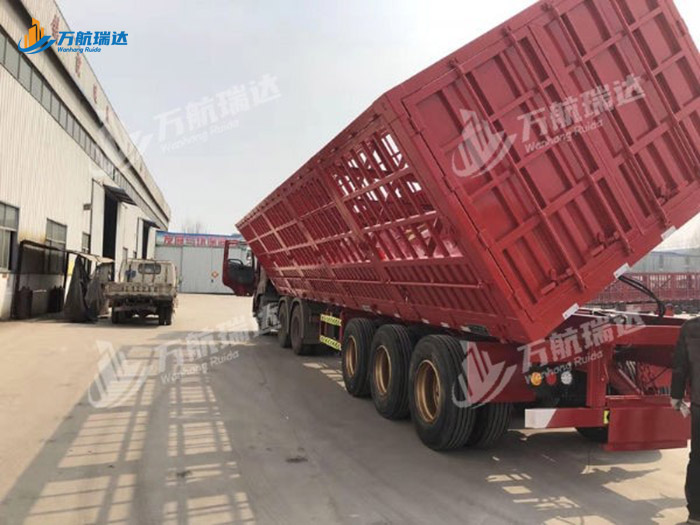 花栏侧翻自卸半挂车