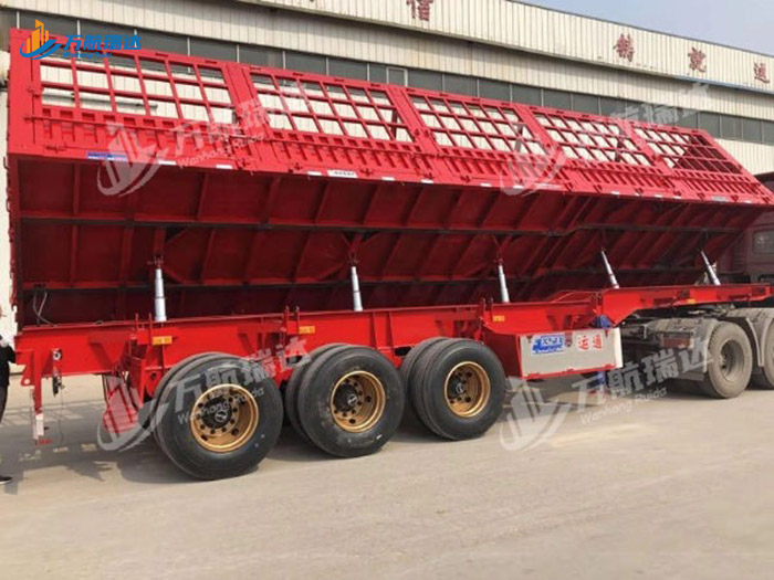 花栏侧翻自卸半挂车