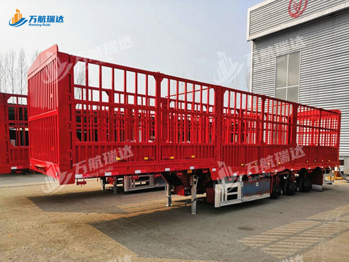 鹅颈式苍栏运输半挂车