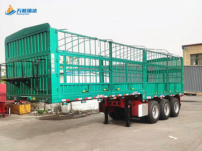 鹅颈式苍栏运输半挂车