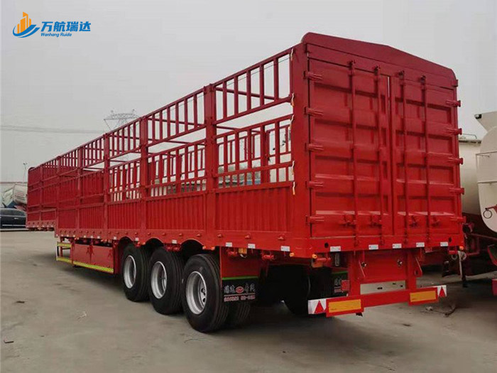 鹅颈式苍栏运输半挂车
