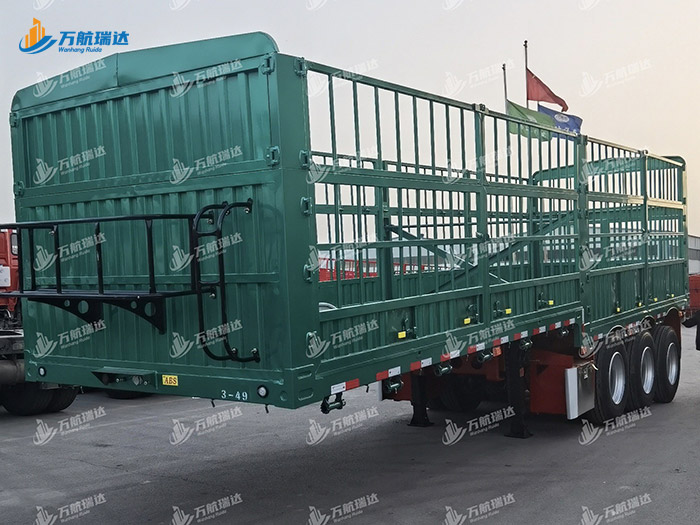 鹅颈式苍栏运输半挂车