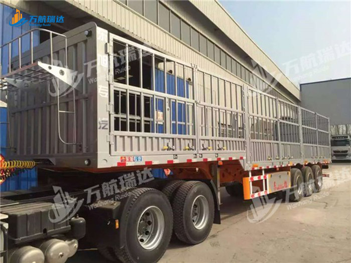 鹅颈式苍栏运输半挂车