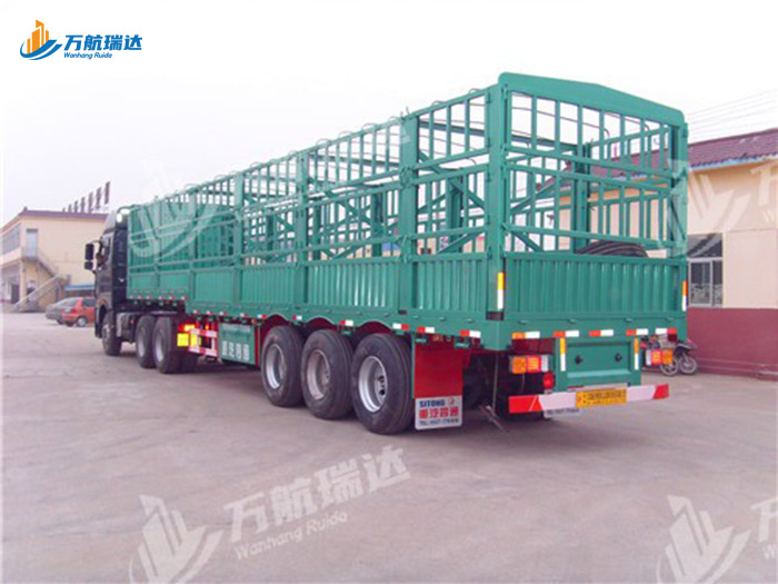 鹅颈式苍栏运输半挂车