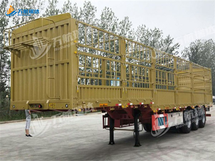 鹅颈式苍栏运输半挂车