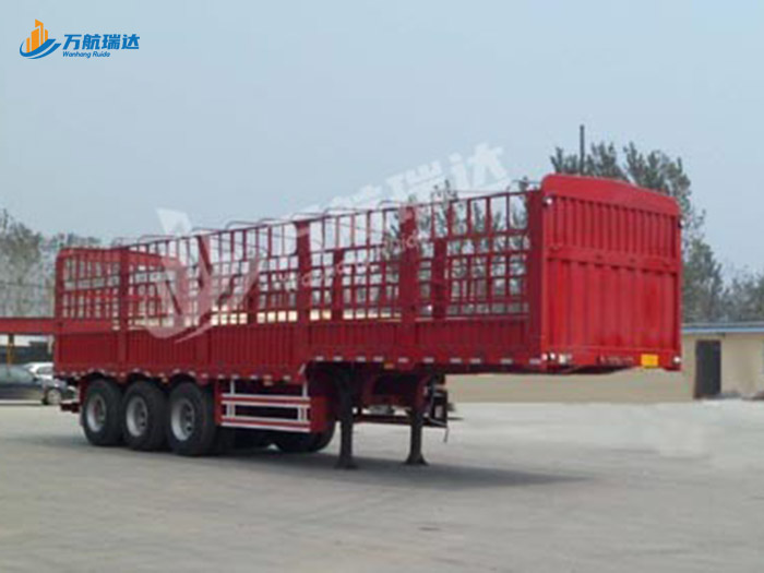 鹅颈式苍栏运输半挂车