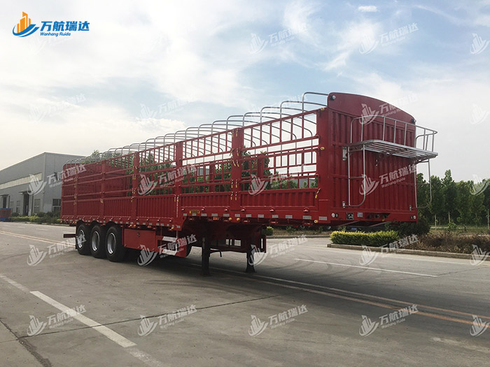 鹅颈式苍栏运输半挂车