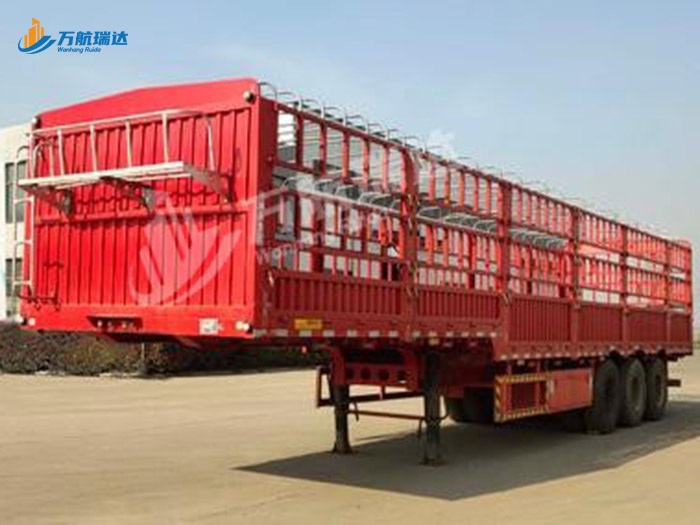 鹅颈式苍栏运输半挂车