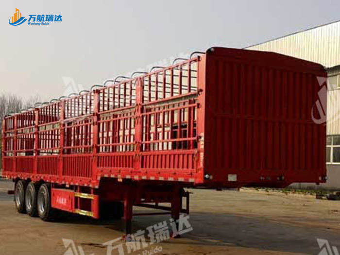 鹅颈式苍栏运输半挂车