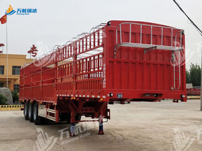 鹅颈式苍栏运输半挂车