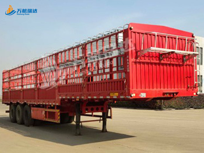 鹅颈式苍栏运输半挂车