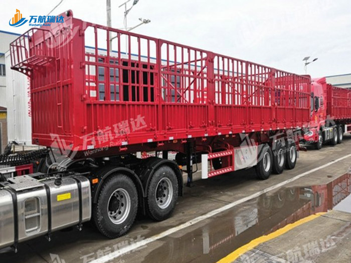 直梁式仓栏运输半挂车