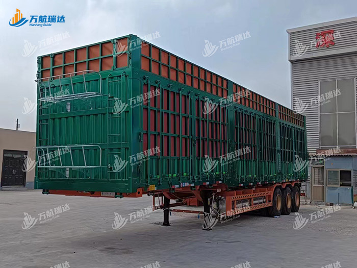 直梁式仓栏运输半挂车