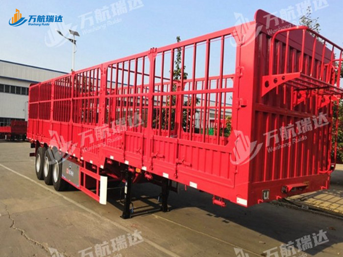 直梁式仓栏运输半挂车