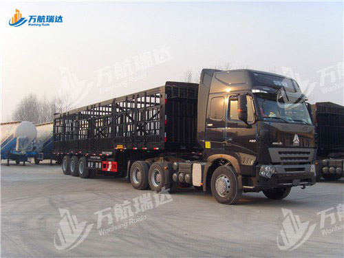 直梁式仓栏运输半挂车