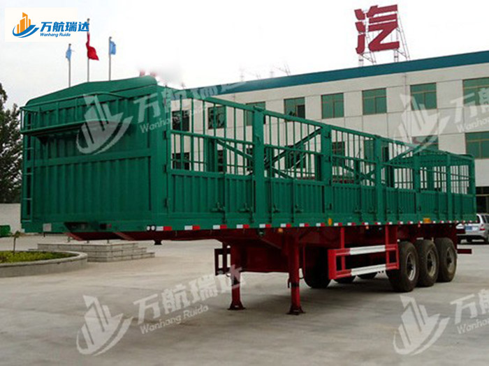 直梁式仓栏运输半挂车