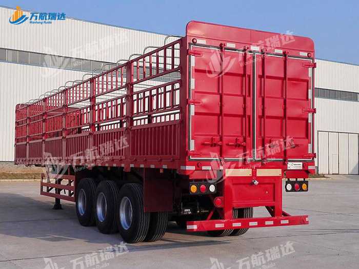 直梁式仓栏运输半挂车