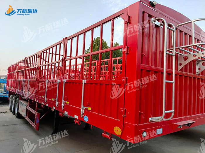 直梁式仓栏运输半挂车